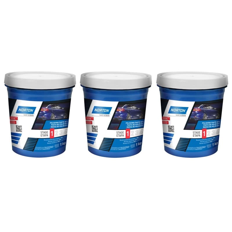 KIT COM 3 UNIDADES - MASSA DE POLIR BASE D'AGUA N.2 NORTON