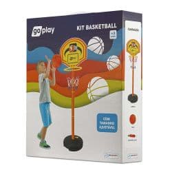 Cesta basquete KIT BASKETBALL C/ PEDESTAL AJUSTAVEL, BOLA E BOMBA BR951 Multikids