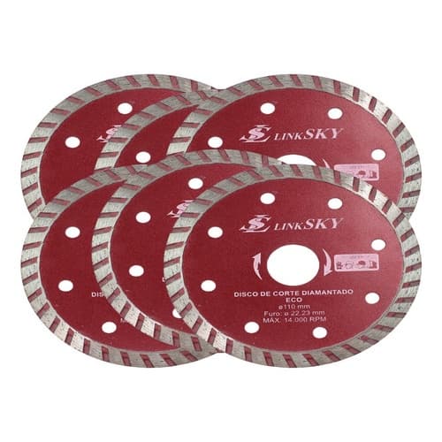 Jogo 6 Disco Concreto Turbo Para Esmerilhadeira Furo 22mm