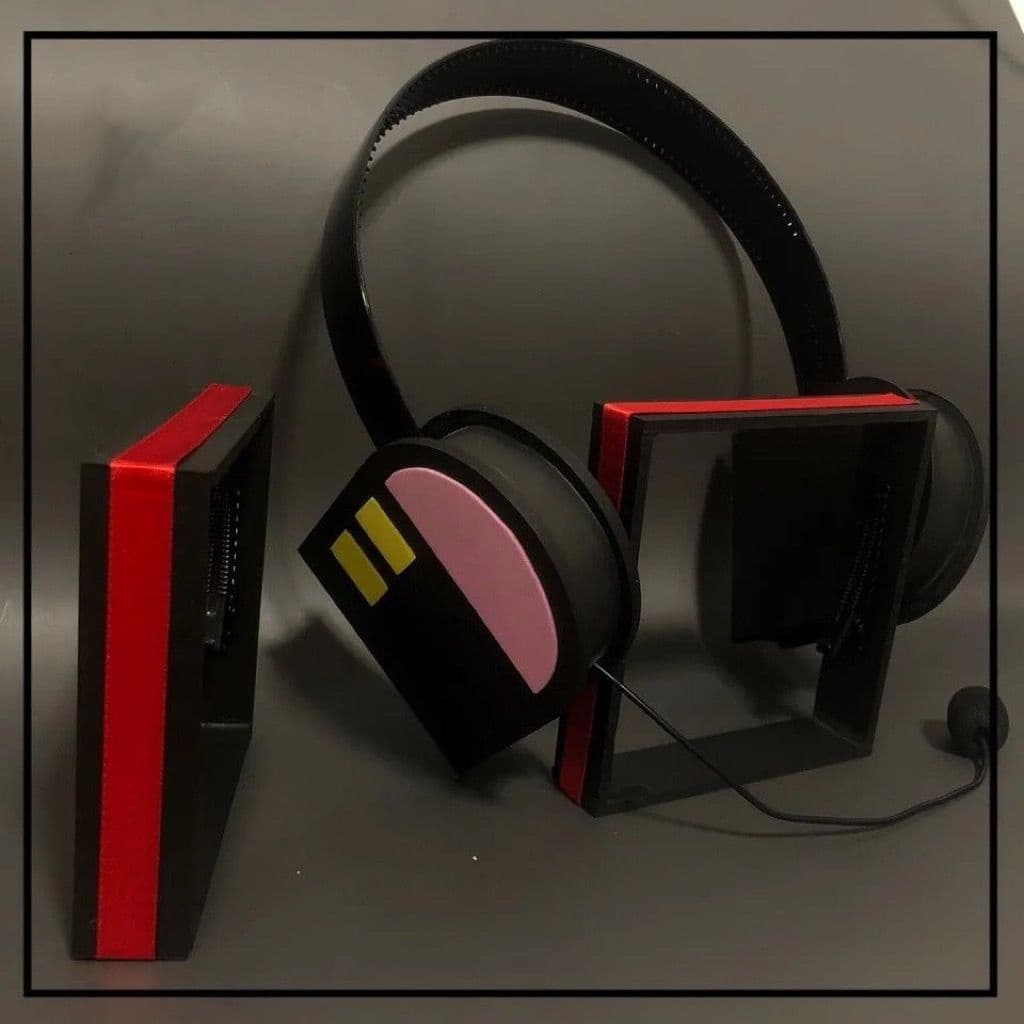 Acessórios de cosplay Hatsune MIKU: conjunto de fones de ouvido e adereços da família Hatsune MIKU.