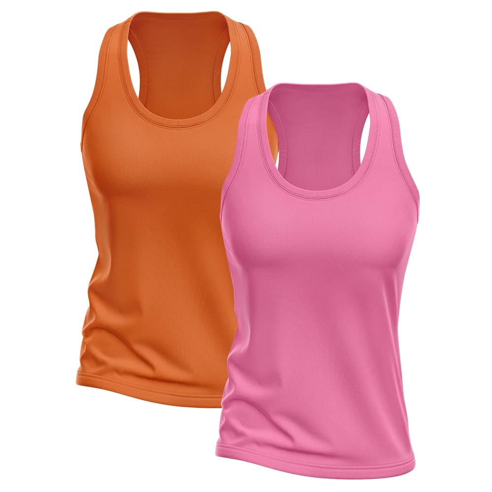 Kit 2 Regata Nadador Feminina Dry Fit Proteção Solar UV Fitness Academia Treino Blusinha Regatas