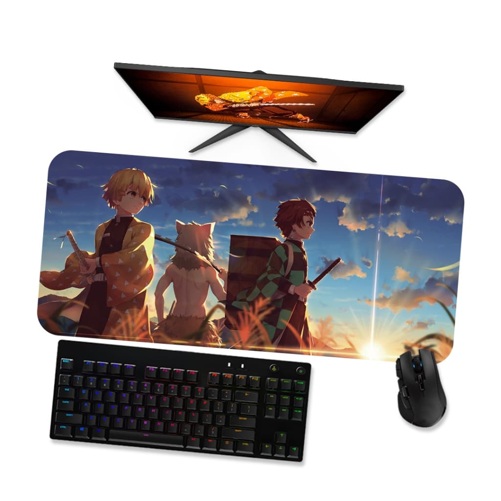 Mouse Pad Gamer Grande Demon Slayer Zenitsu Tanjiro Inosuke 1 90x40 80x40 60x40 70x30 45x40