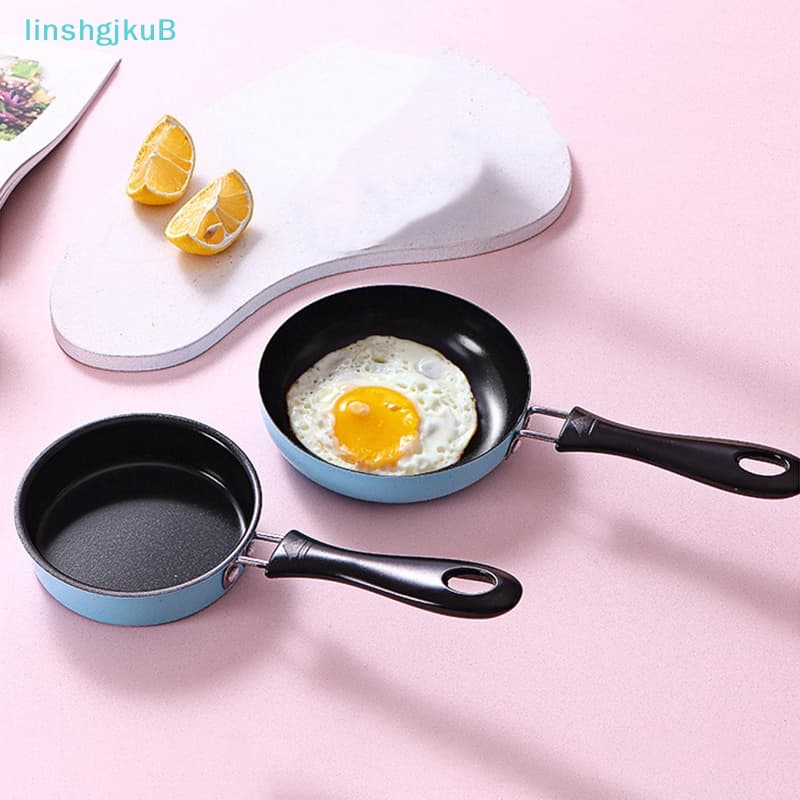 [lLinshgjkuB] Frigideira De Aço Inoxidável Para Evitar Vara De Indução Redonda Café Da Manhã Pequena Fritar Ovo Com Alça