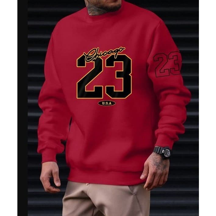 Blusa Moletom Gola Redonda Chicago 23 Masculina