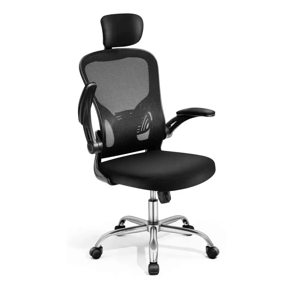 Cadeira Presidente Ergonômica Confortavel Mesh Apoio de Cabeça, Lombar Ajustável e Braços Retráteis