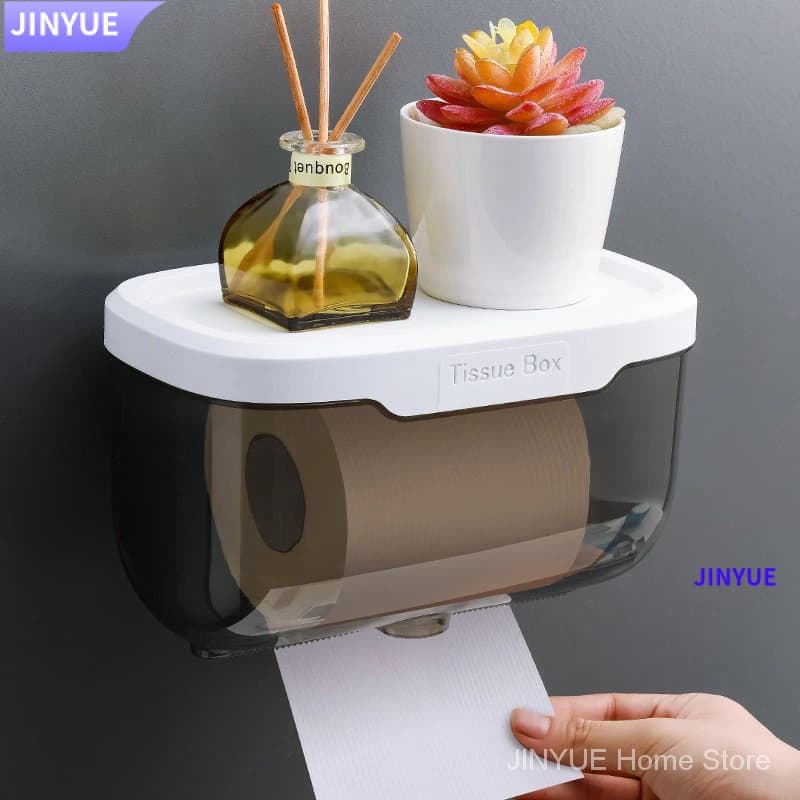 [JINYUE] Caixa de armazenamento multifuncional à prova d'água para papel higiênico/acessórios de banheiro