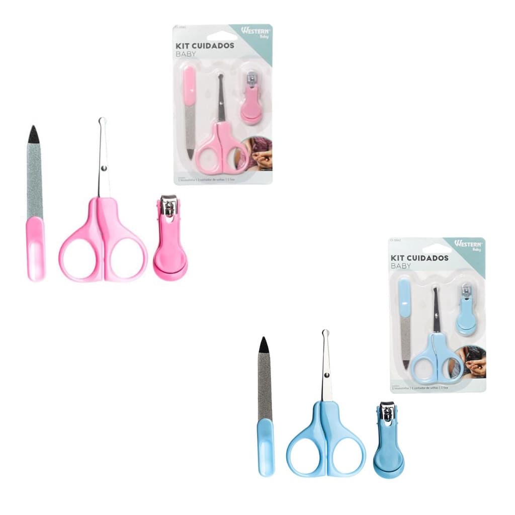 Kit Cuidados Do Bebê Estojo Manicure Tesoura Lixa E Cortador