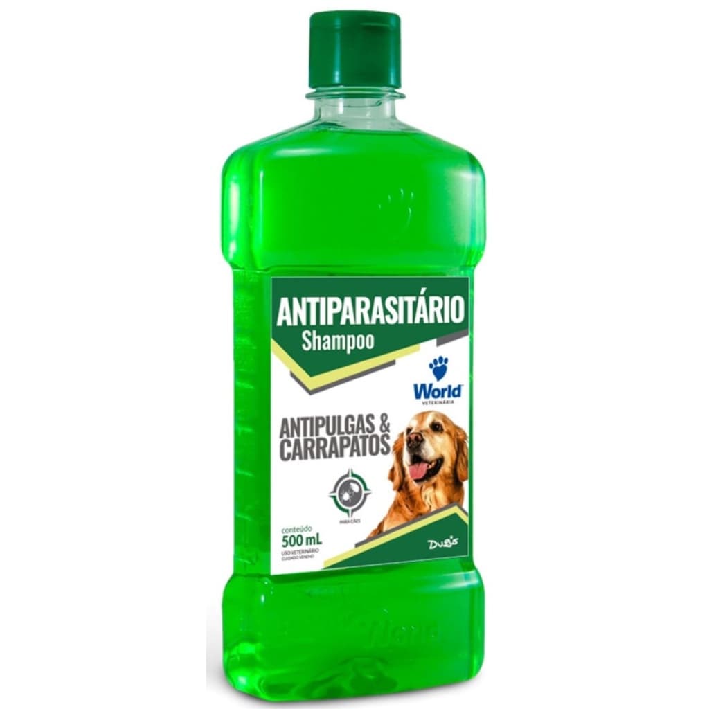 Shampoo Antipulgas e Carrapatos para Cães Antiparasitário World Veterinária Dug's 500ml