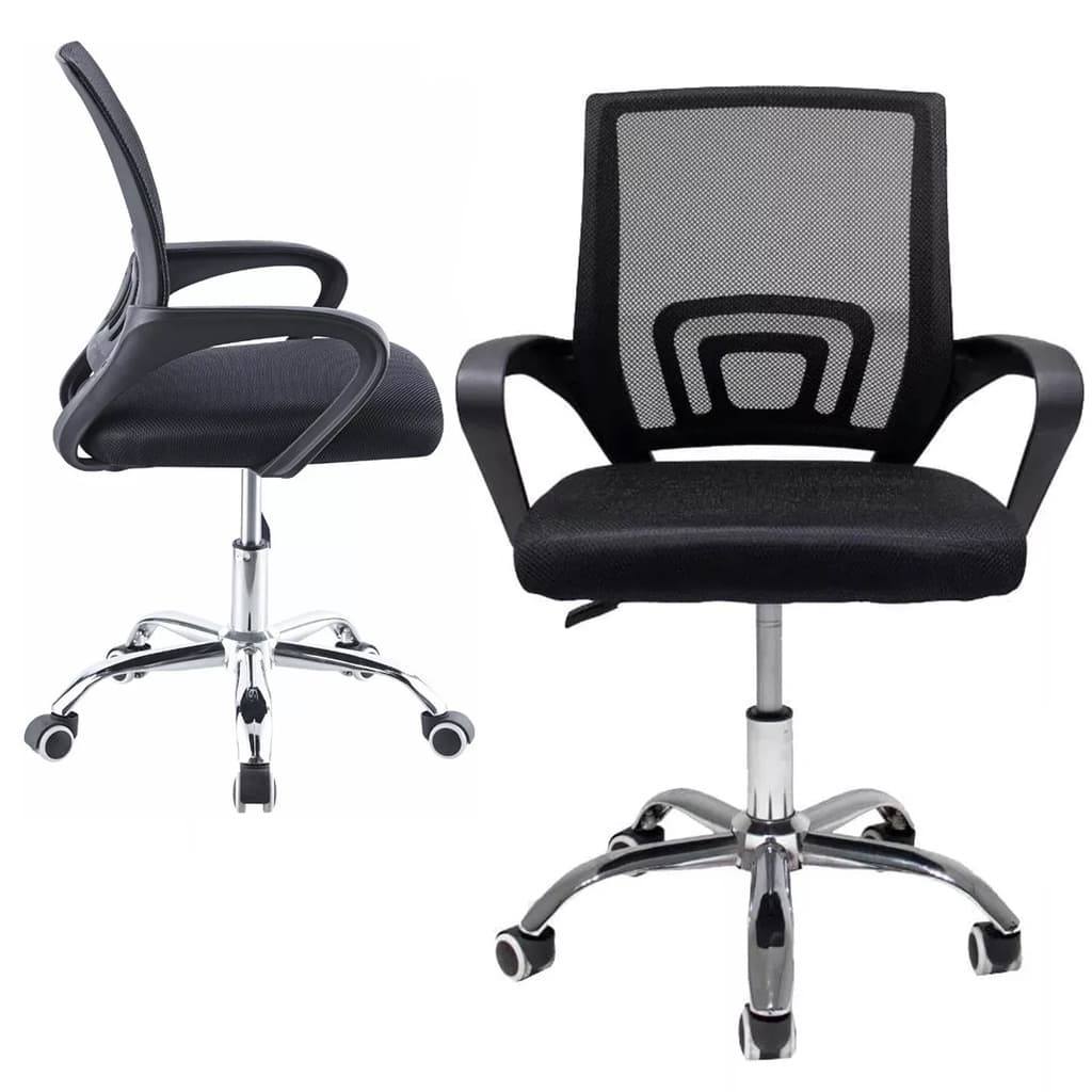 Cadeira Ergonômica Para Escritorio Estofado Preto de Mesh