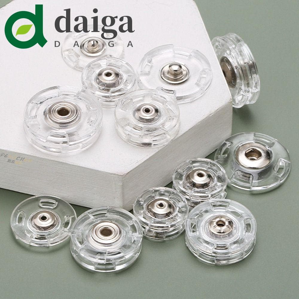 DAIGA 10 Peças De Botão De Pressão Invisível , Transparente Com Fecho Redondo , Prendedor Oculto