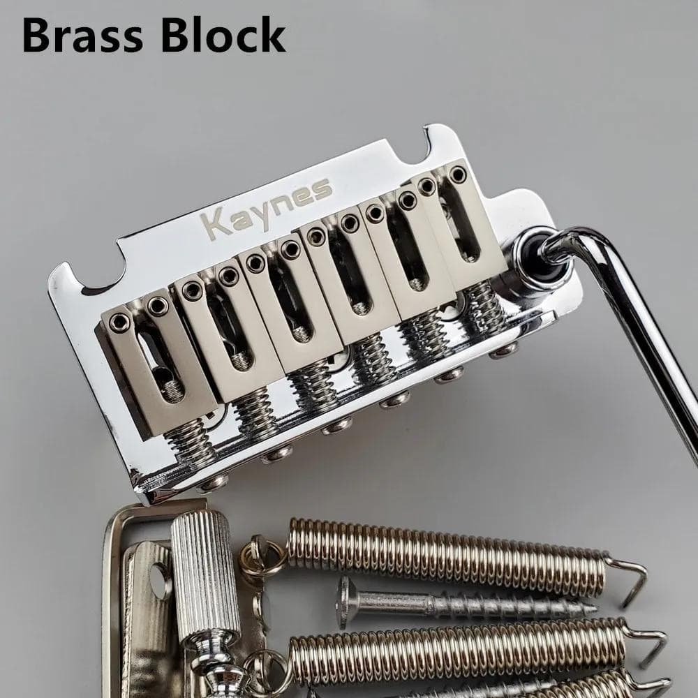 KAYNES 2 Pontos De Poste Ponte Do Sistema Tremolo De Guitarra Elétrica De Duplo Balanço Com Bloco De Latão Para strat E suhr Chrome Silver Black Gold KY06