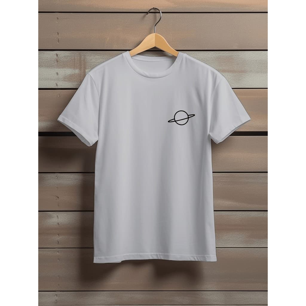 Camiseta Masculina Estampada Planeta Saturno 100% Algodão Envio Imediato
