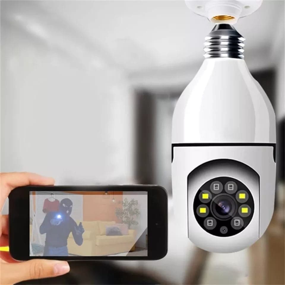 Câmera Ip Lâmpada Smart Wi-Fi Full Hd Visão Noturna V360- Interna