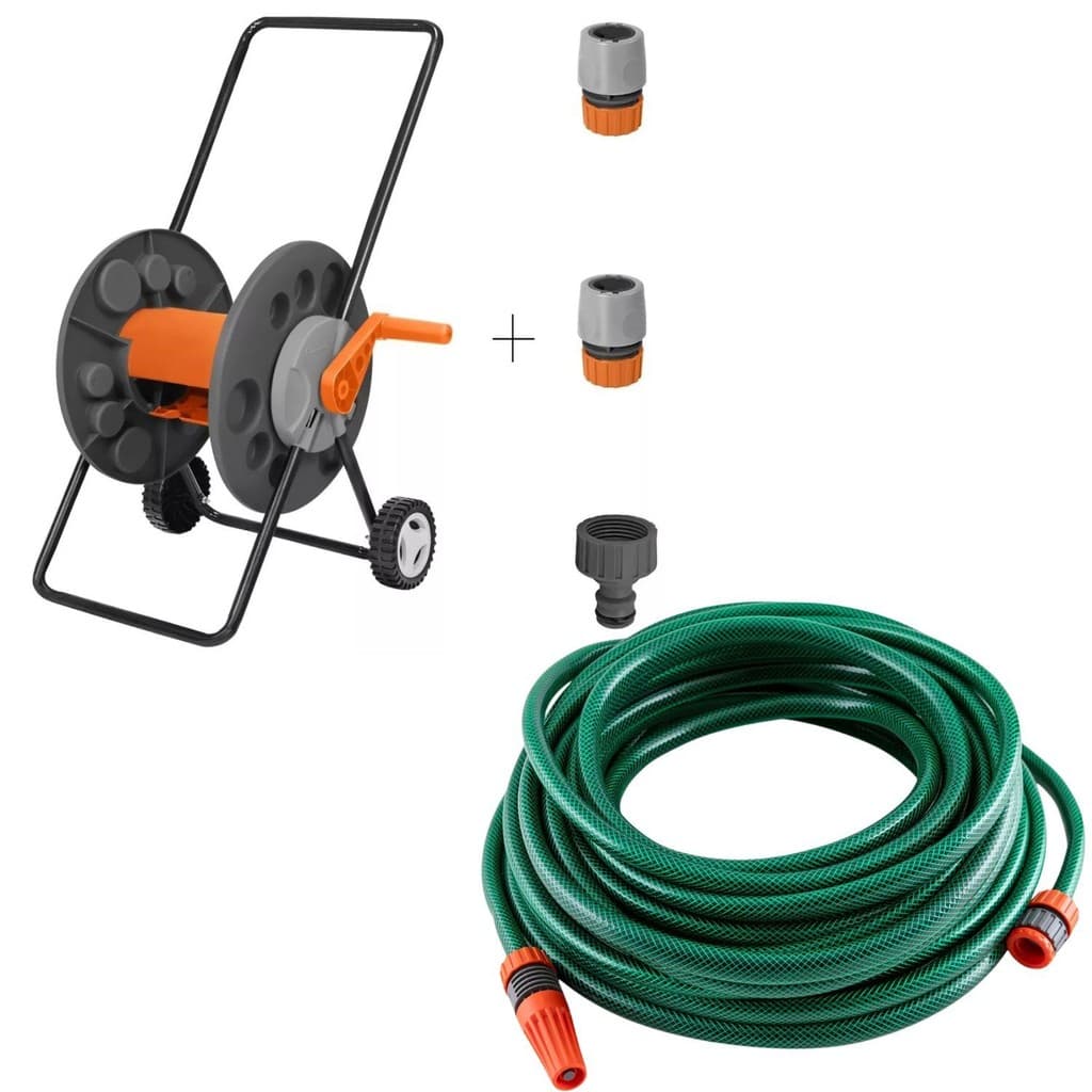 Enrolador Mangueira Com Rodas Mangueira Jardim Tramontina 20M Flex Nao Dobra Nao Torce