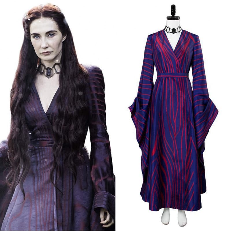 Fantasia de Melisandre de Game of Thrones, Robe Vermelha de Sacerdotisa, Traje de Cosplay para Halloween