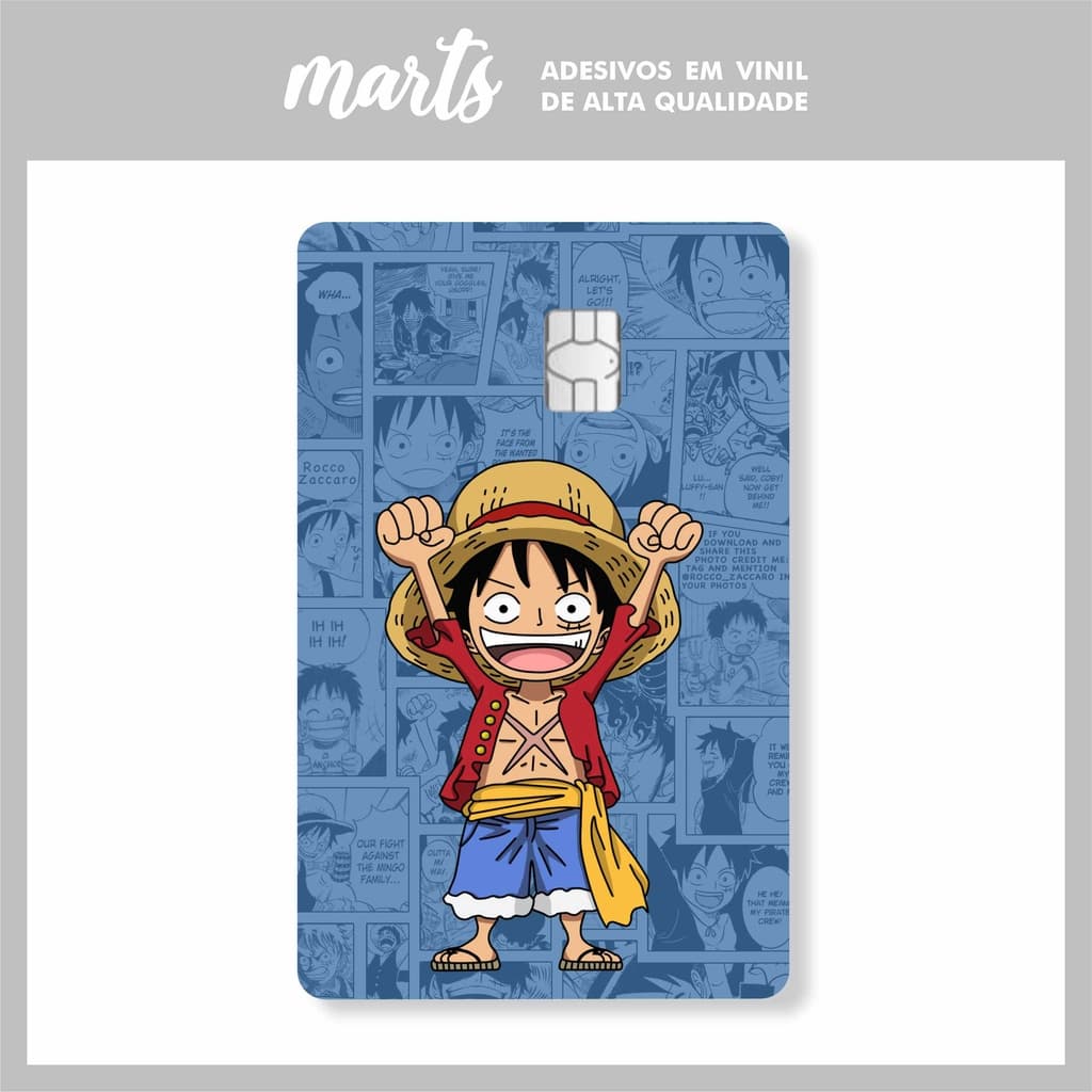 Adesivo Película One Piece Chibi Monkey D' Luffy Cartão de Crédito