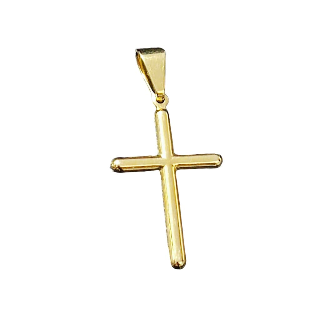 Pingente Crucifixo Pequeno Religiosos Espiritualizados Jesus Banhado a Ouro Delicado Adulto Criança
