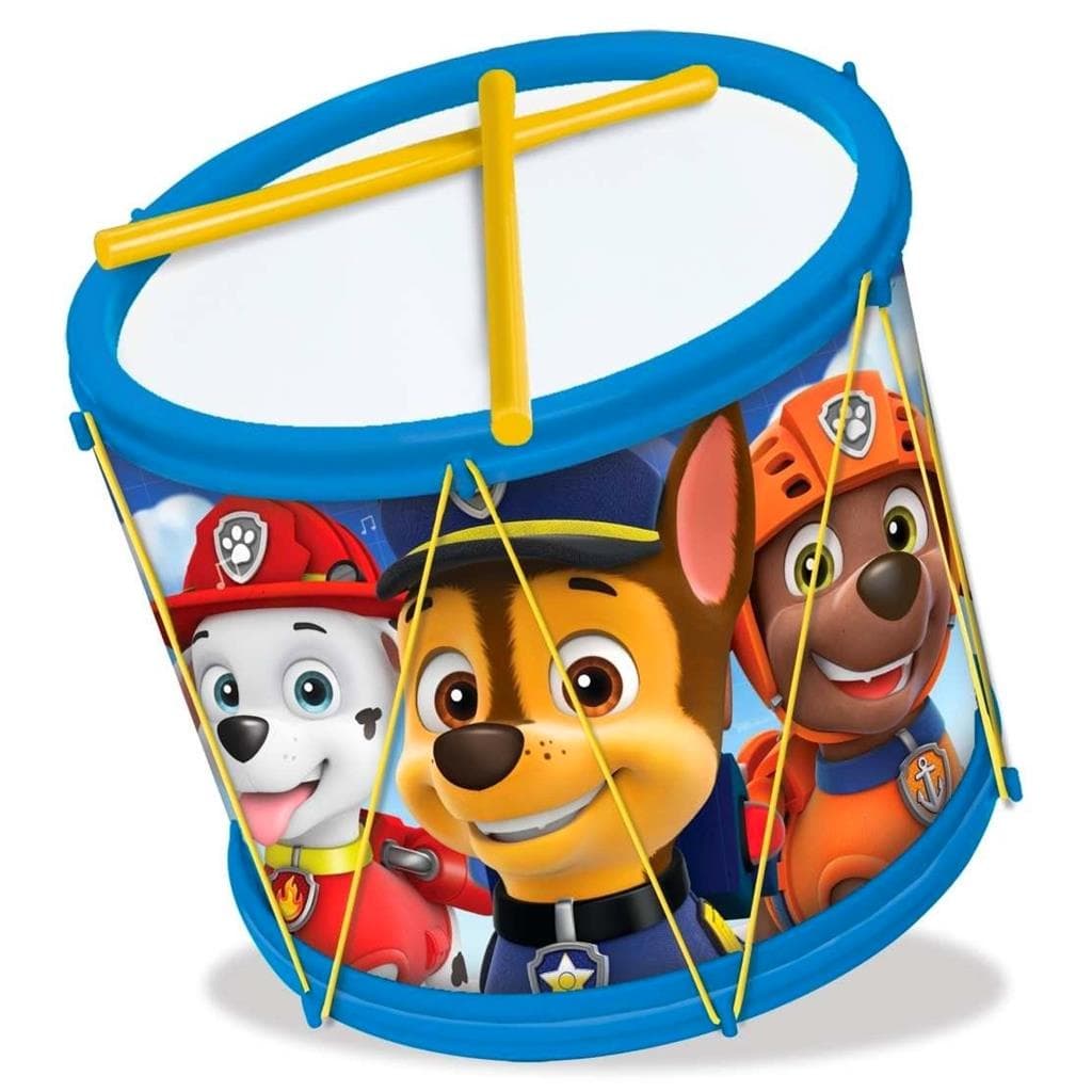 Instrumento Musical Infantil Tamborzinho Patrulha Canina Com 2 Baquetas Bumbo - Elka Brinquedos