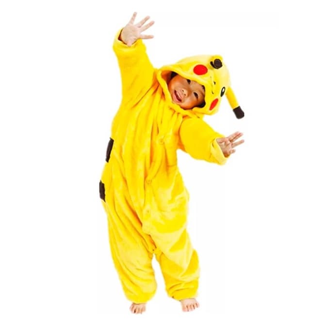 Pikachu Pokemon Fantasia Pijama Kigurumi Macacão Roupa Infantil  Anime Cosplay Desenho- Fantasy