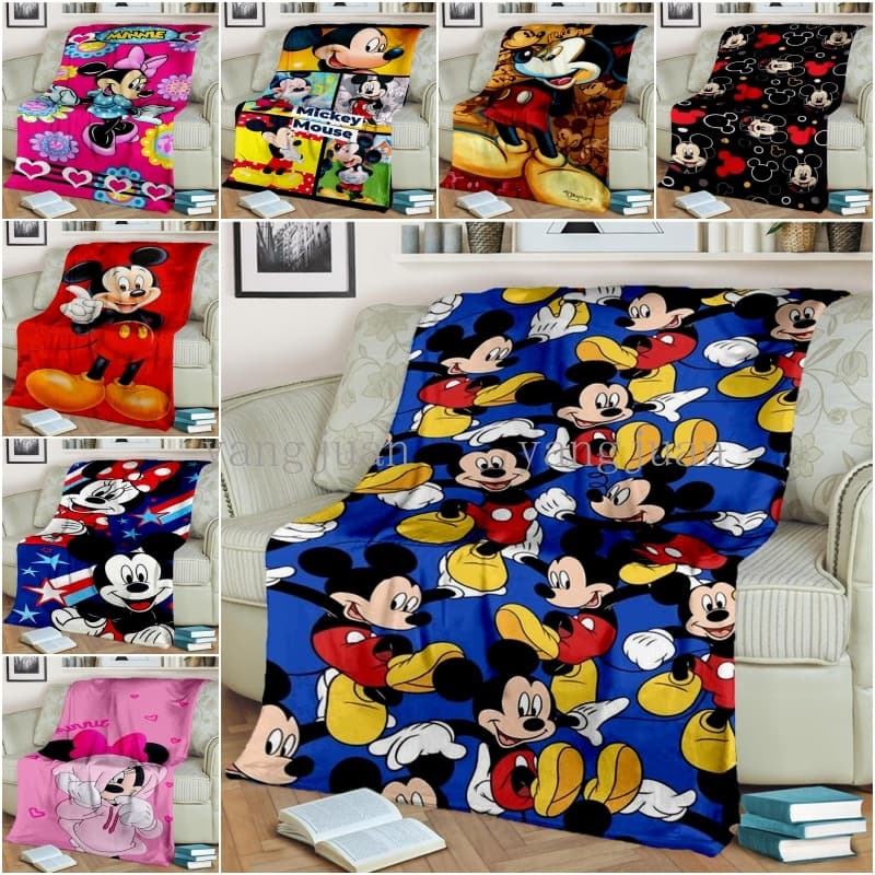 Personagens Da Disney Minnie Mickey Mouse Cobertor De Flanela Macia Cobertores Finos Para Cama SofaCover Colcha Home Dec