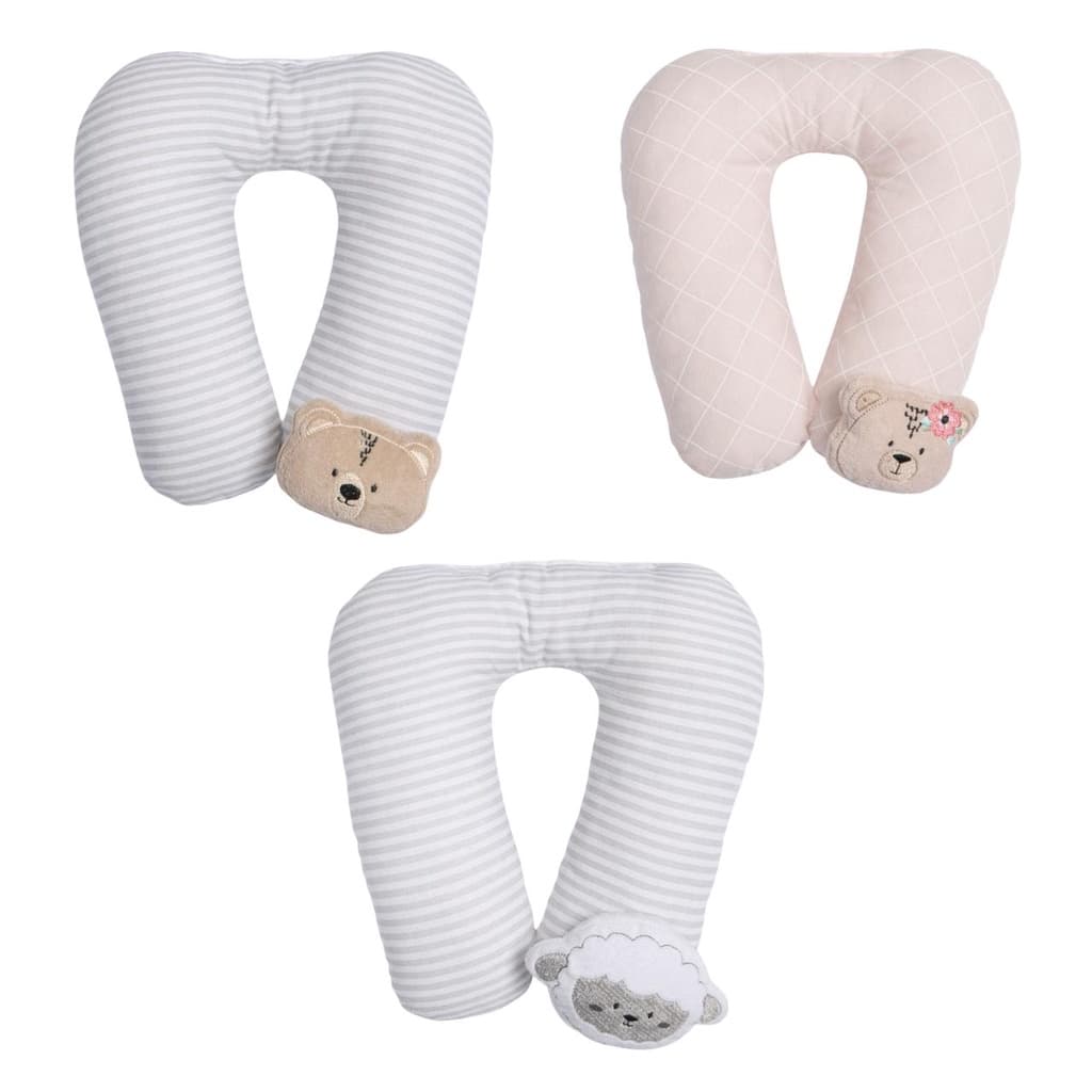 Almofada De Pescoço Bebê Papi Friends 100% Algodão Bordado