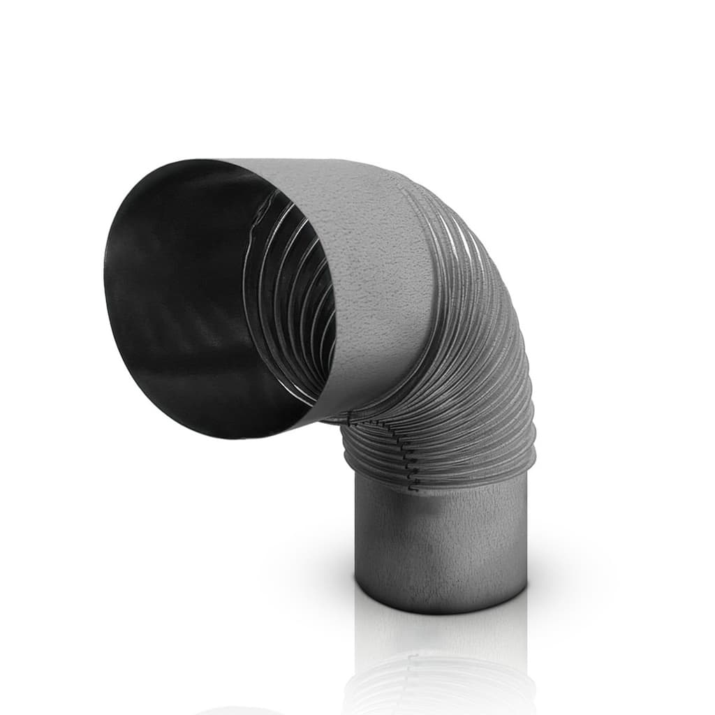 Curva Sanfonada Galvanizada 120mm para Chaminé Fogão a Lenha