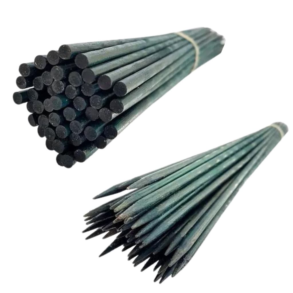 Kit 30 Haste Pintada Verde Bambu 1m Estaca Suporte De Planta Sustentação Para Flores Orquídeas