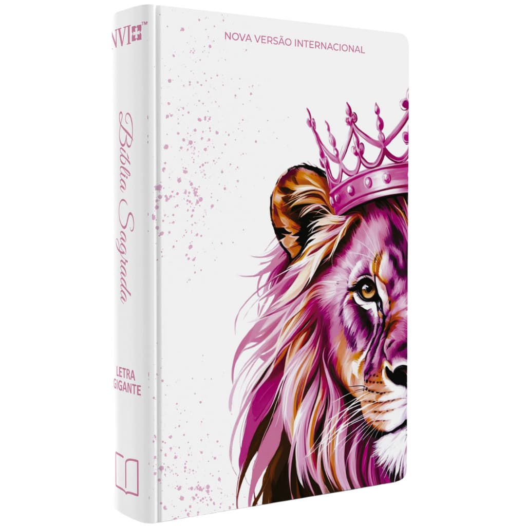Biblia Feminina NVI | Letra Maior | Leão Rosa | Capa Dura