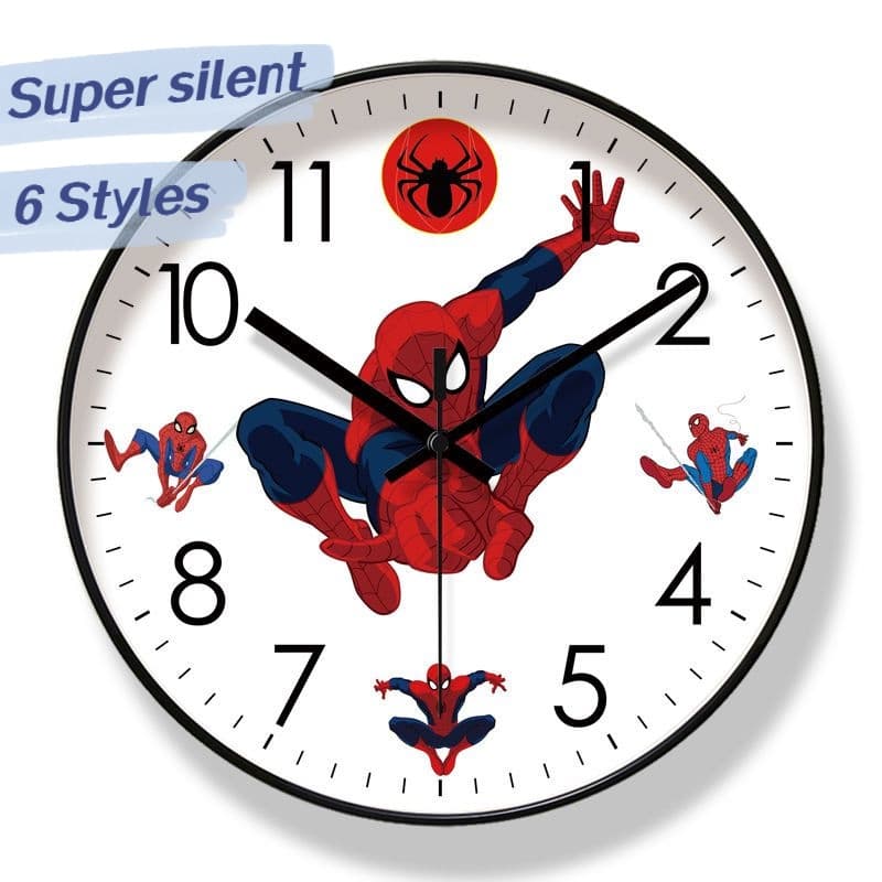 [Alta qualidade] Relógios dos Vingadores, Homem-Aranha, Homem de Ferro, super-heróis, relógio infantil criativo, silenci