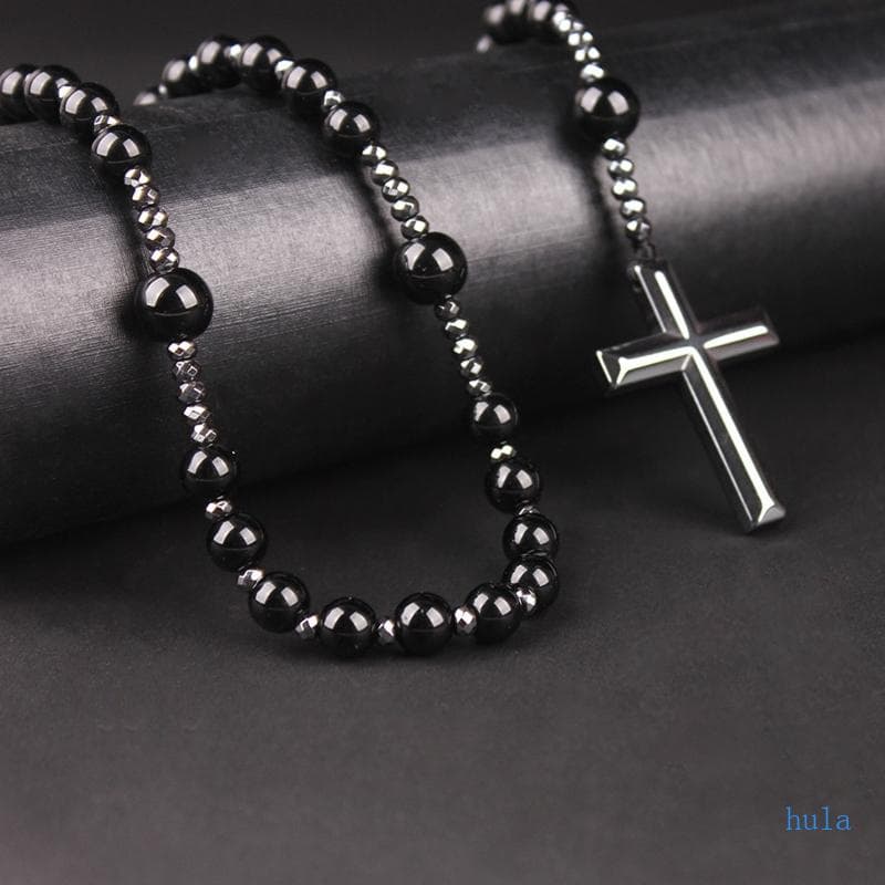 Colar Oração Hematita Para Rosário Religioso Neckla