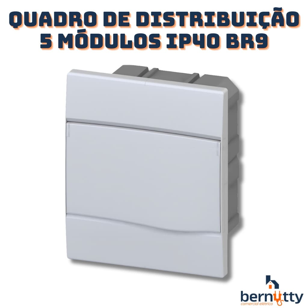 Quadro de Distribuição Centrinho Embutir 5 Disjuntores Din Brum IP40