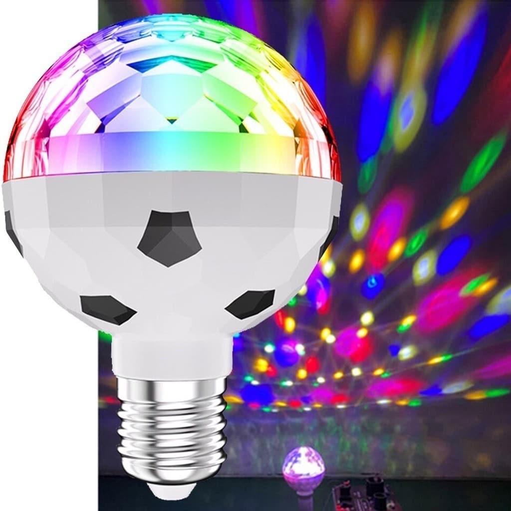 Lampada Rgb Led Colorido Giratória Bombillo Festa Balada E27