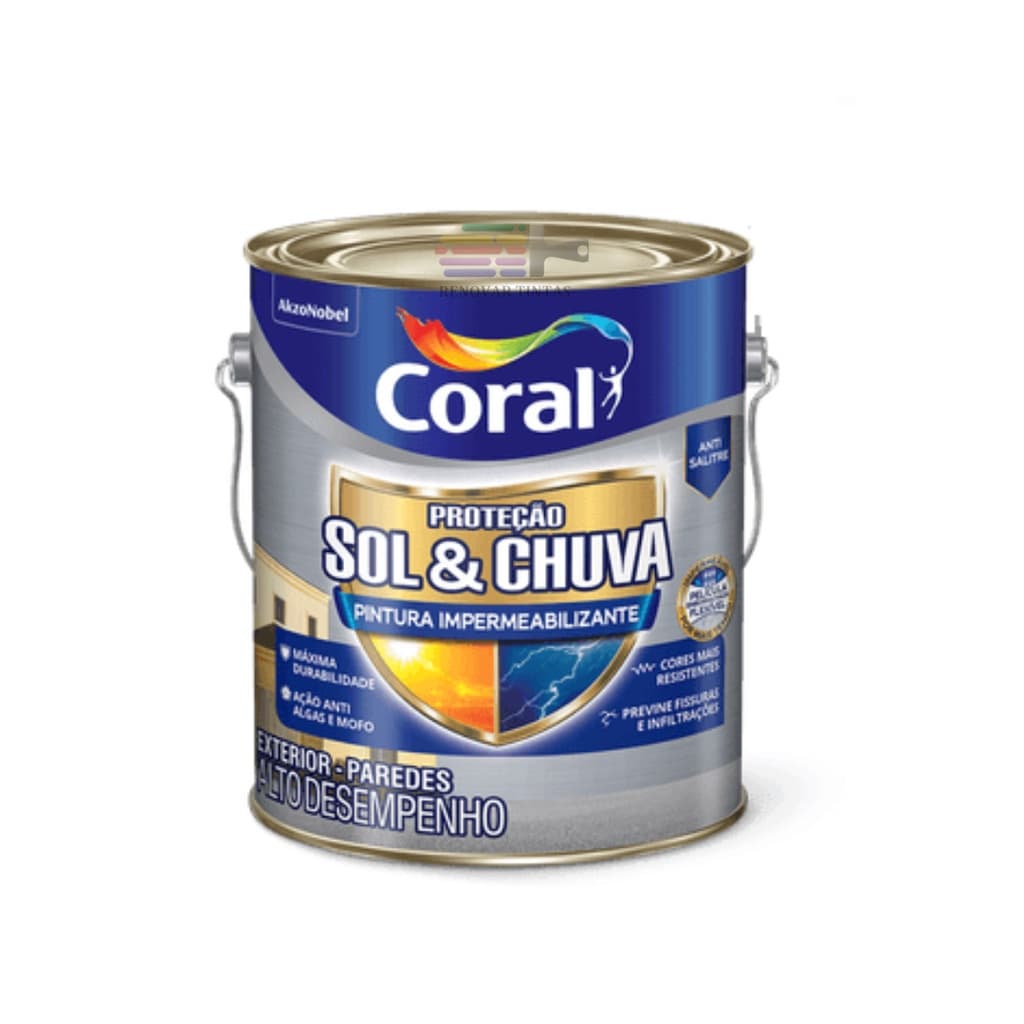 Tinta Emborrachada Pintura Impermeabilizante Sol E Chuva 3,6 Branco