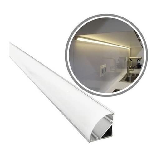 Perfil 1 Metro Sobrepor Canto Parede Alumínio P/ Fita Led