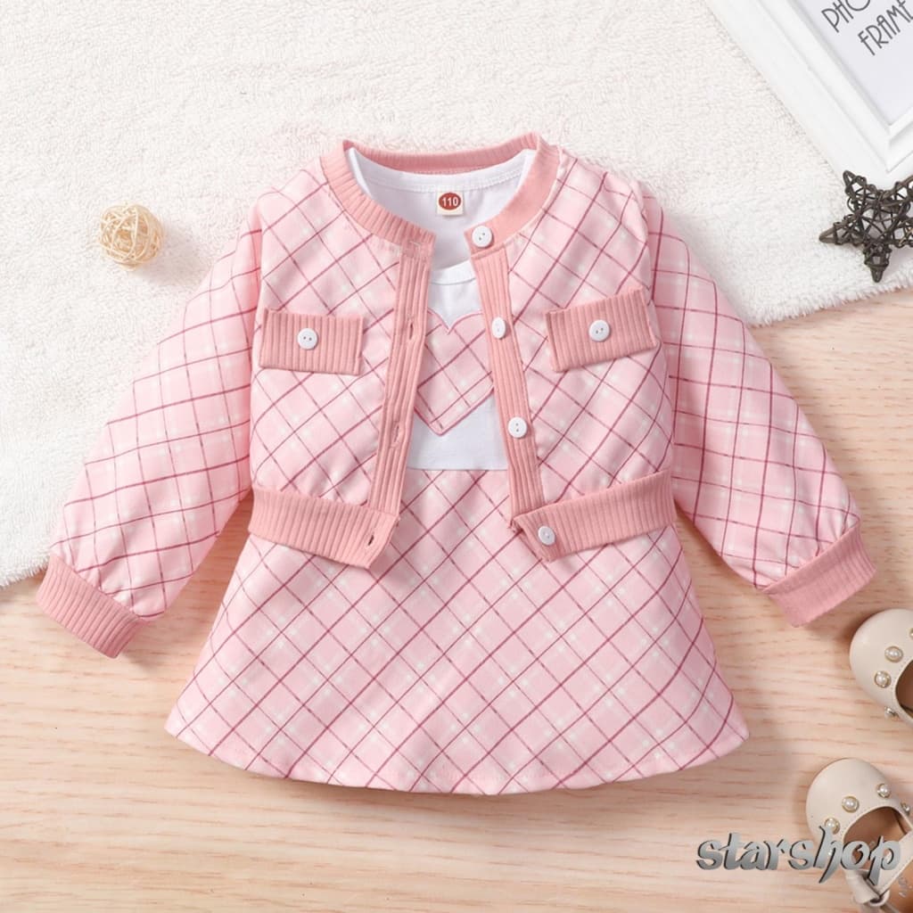 Starsbr-Baby Casaco Floral , Fato De Vestido Botões De Cintura Alta Sem Mangas , Cardigan , Purple/Pink