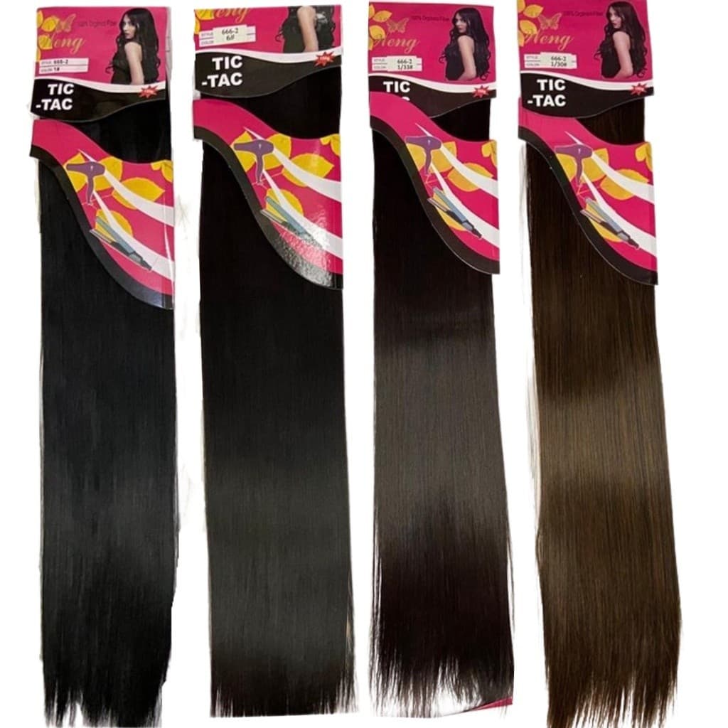 Extensão Aplique De Cabelo Tic Tac Liso Idêntico Ao Humano Longo Com Volume - Importado