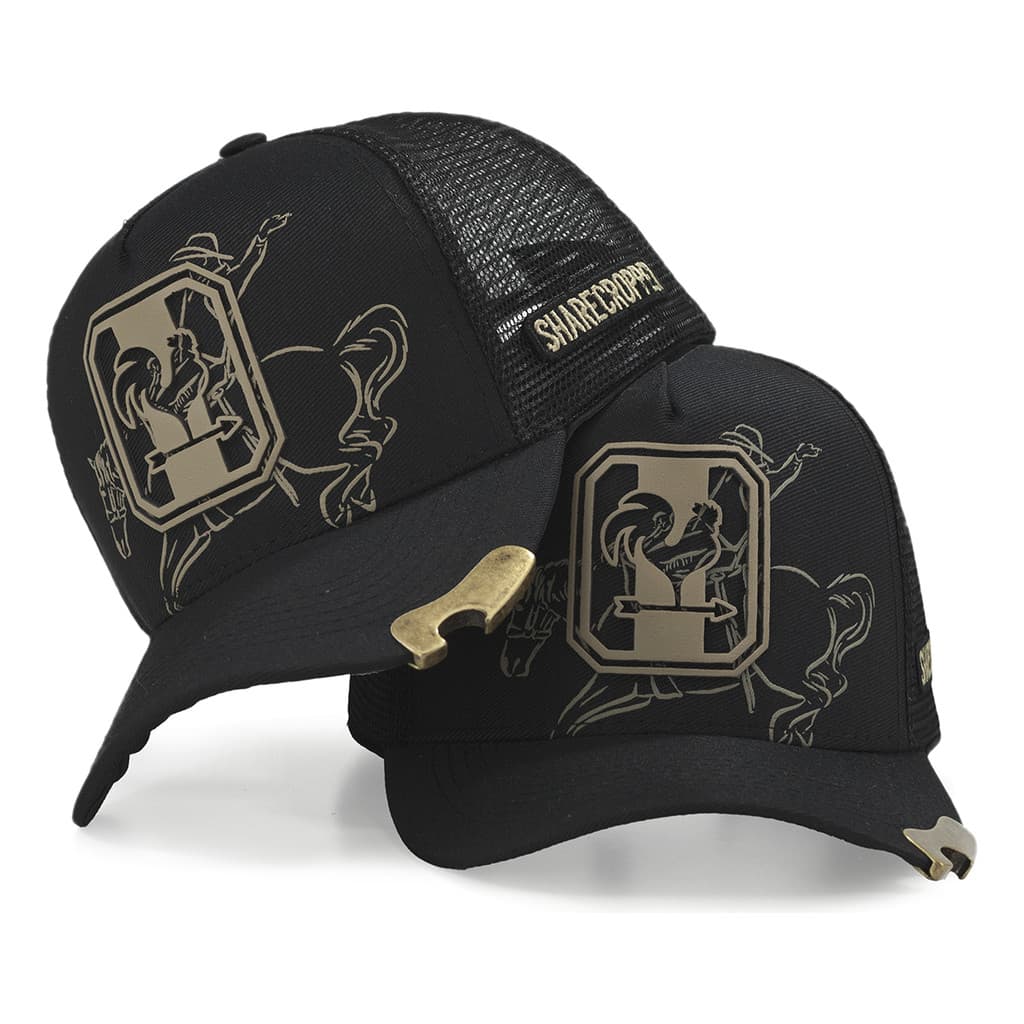 Boné Masculino Trucker Country Agro Cavalo Com Abridor de Garrafas Sharecropper