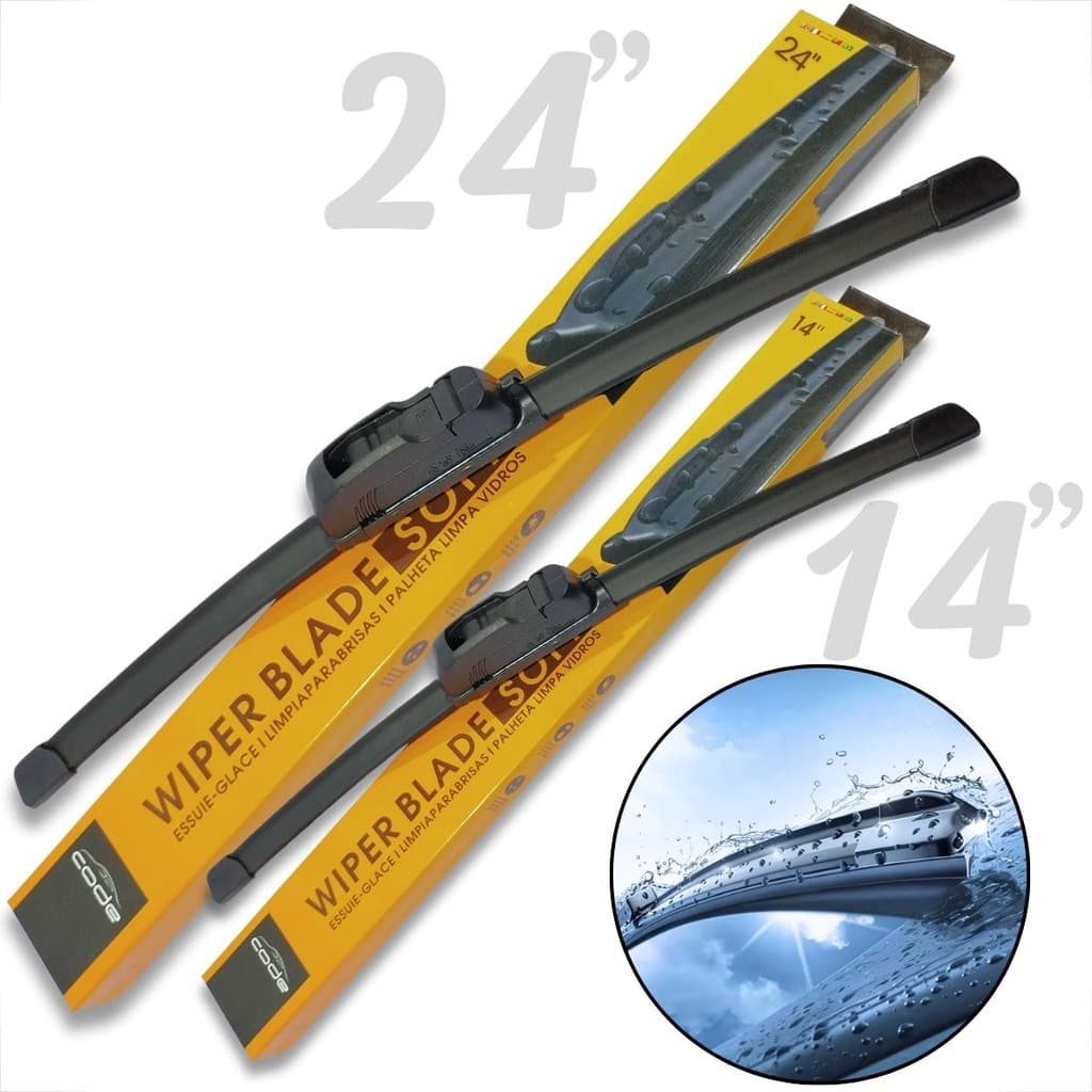KIT PALHETAS 24” E 14" PARA LIMPADOR DE PARA BRISA MODELO SOFT RODO WIPER AEROTWIN SLIM SILICONE 60.5CM E 35,5 CM