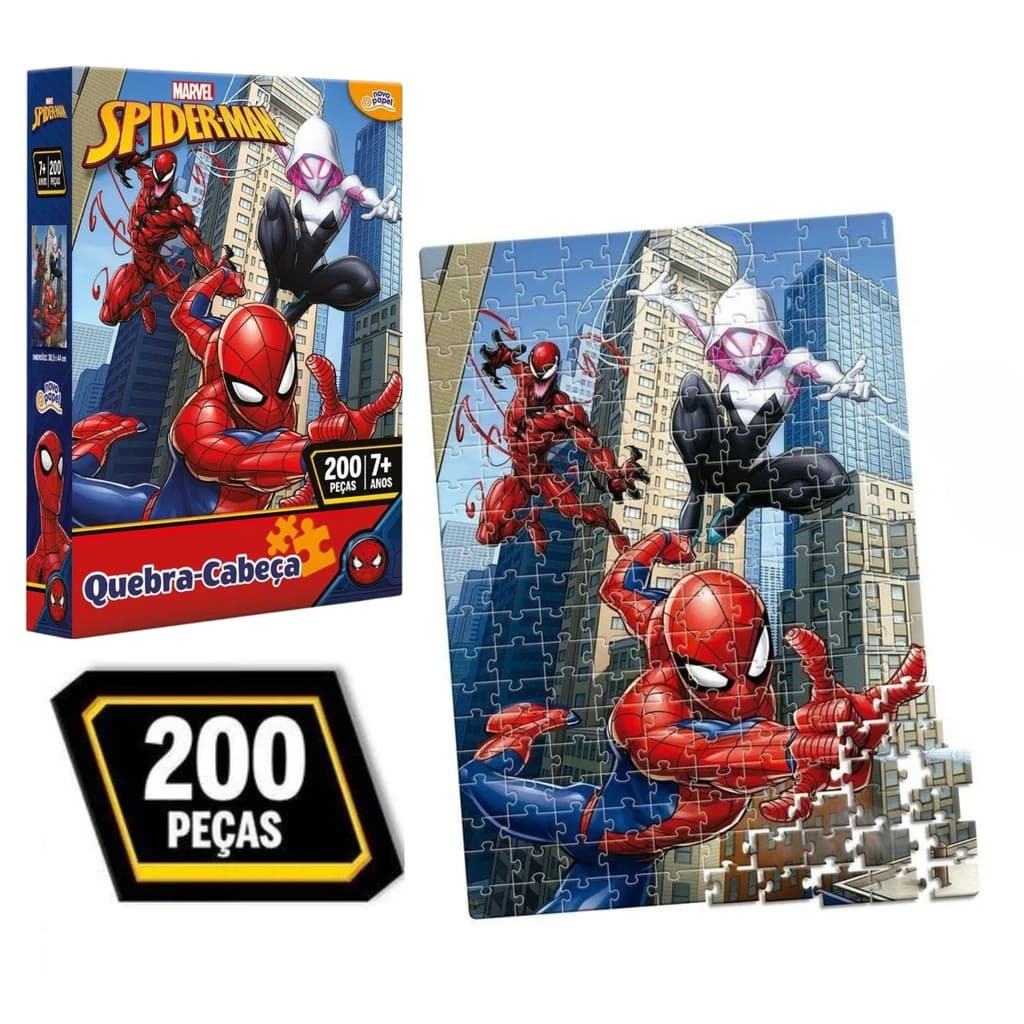 Quebra Cabeça Homem Aranha 200 Peças Spider Man Titan Hero