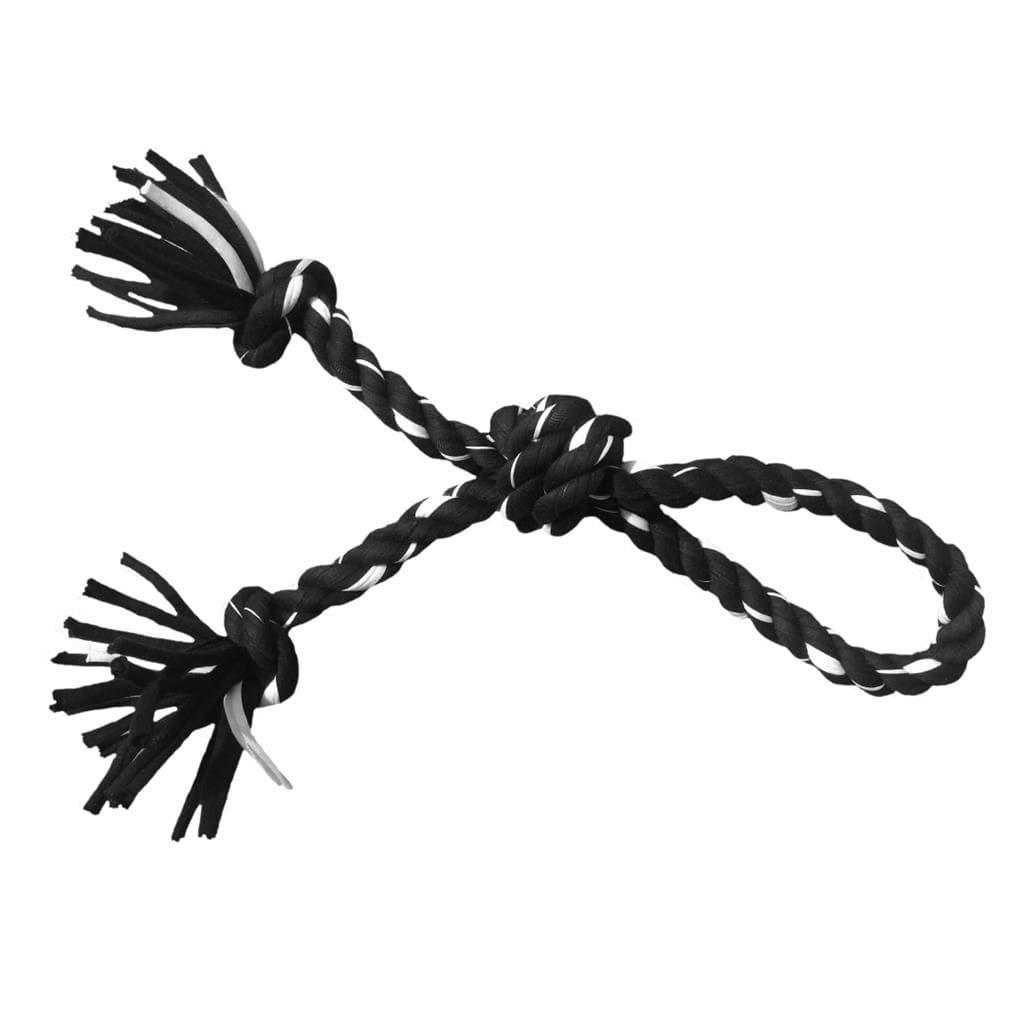Brinquedo Mordedor Pet Corda Resistente Tranca com No 100% Algodao 34cm Black para Cachorro Grande