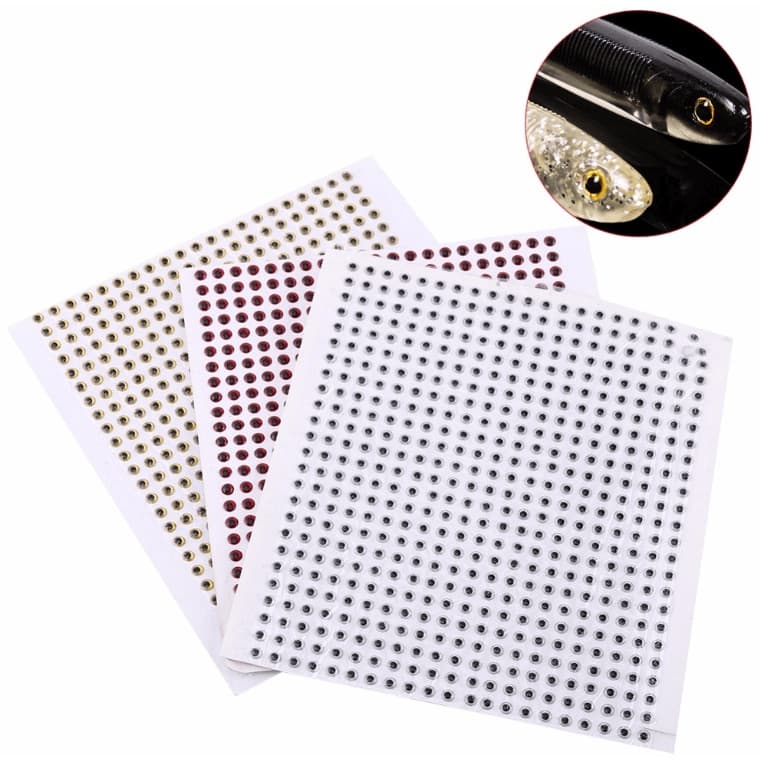 Kit Com 1 Cartela C/50 Olhos P/ Iscas Artificiais 5/6/7mm