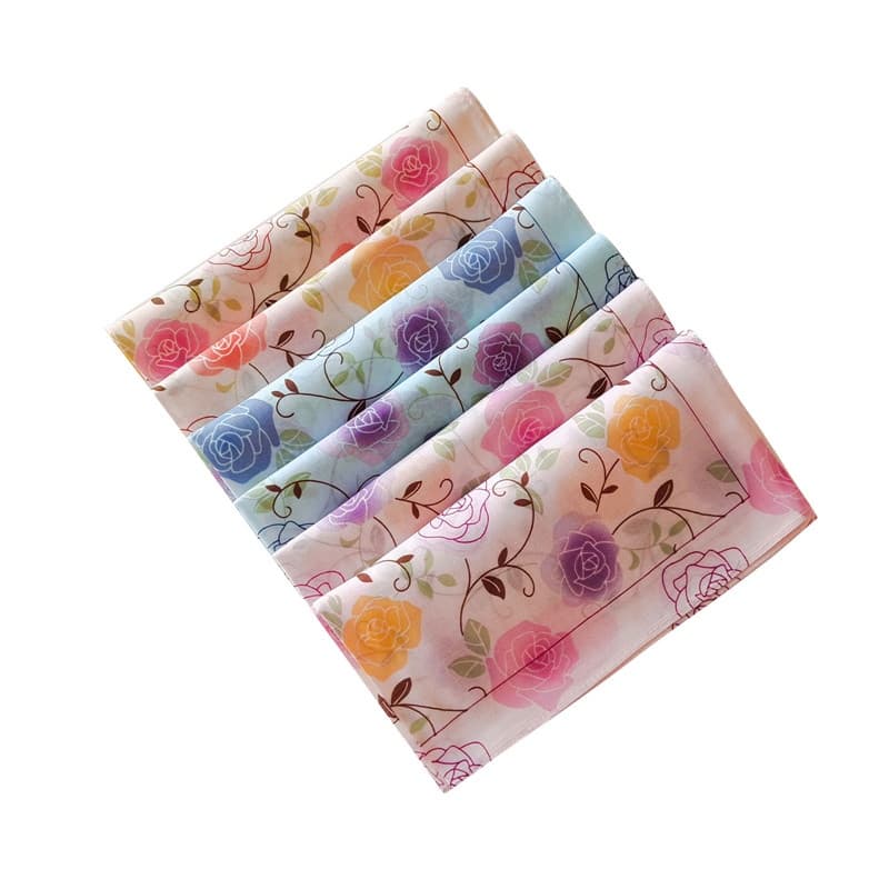 3 Pçs 45x45cm 100 % Algodão Flor Impressa Bandana Lenços Femininos Toalhas De Mão Quadradas Macias Presente De Festa De