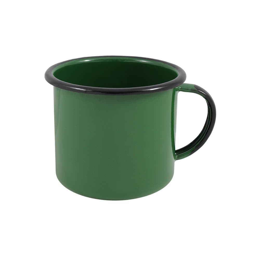 Caneca Esmaltada Ewel - 8cm - 370ml Verde Escuro