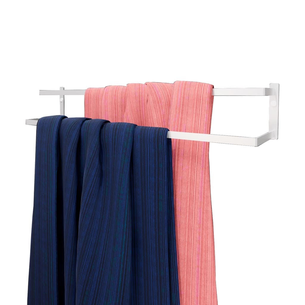 suporte toalheiro parede banheiro lavabo porta toalha banho duplo 60cm branco brilhante