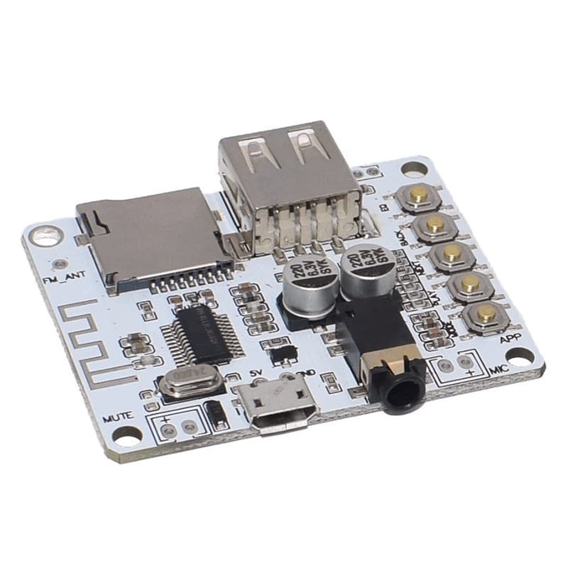 Placa Receptora De Áudio Bluetooth Com Slot Para Cartão USB TF Decodificação Reprodução Pré-Amplificador Saída 4.2 Módul