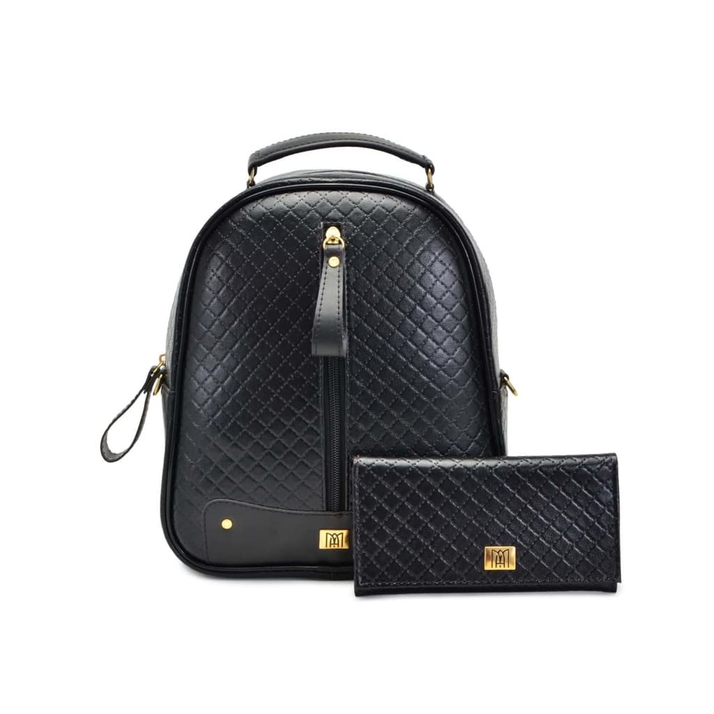 Bolsa Mochila Feminina Pequena De Costa E Transversal Casual Escola E Trabalho + Carteira