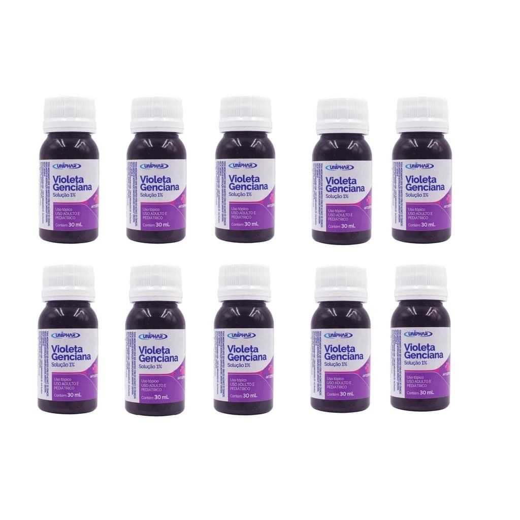 Kit 10x Violeta Genciana 30ml 1% Uniphar