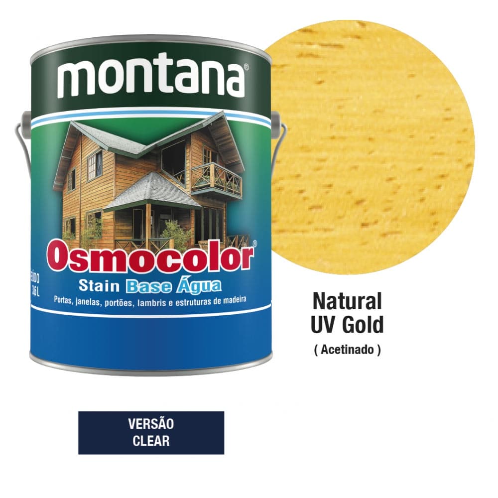 Stain Osmocolor Montana Base Agua Natural UV Gold 3,6 L