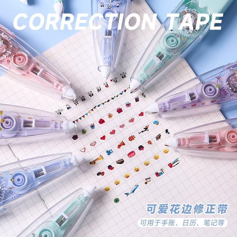 Fita Mo Yuanxuan Livraria de Correção de Imprensa Criativa Estilo Desenho animado Lindo Manual Impresso Diário Estudantil DIY Manual Decorativo Fita Mo Yuanxuan Livraria 12.13