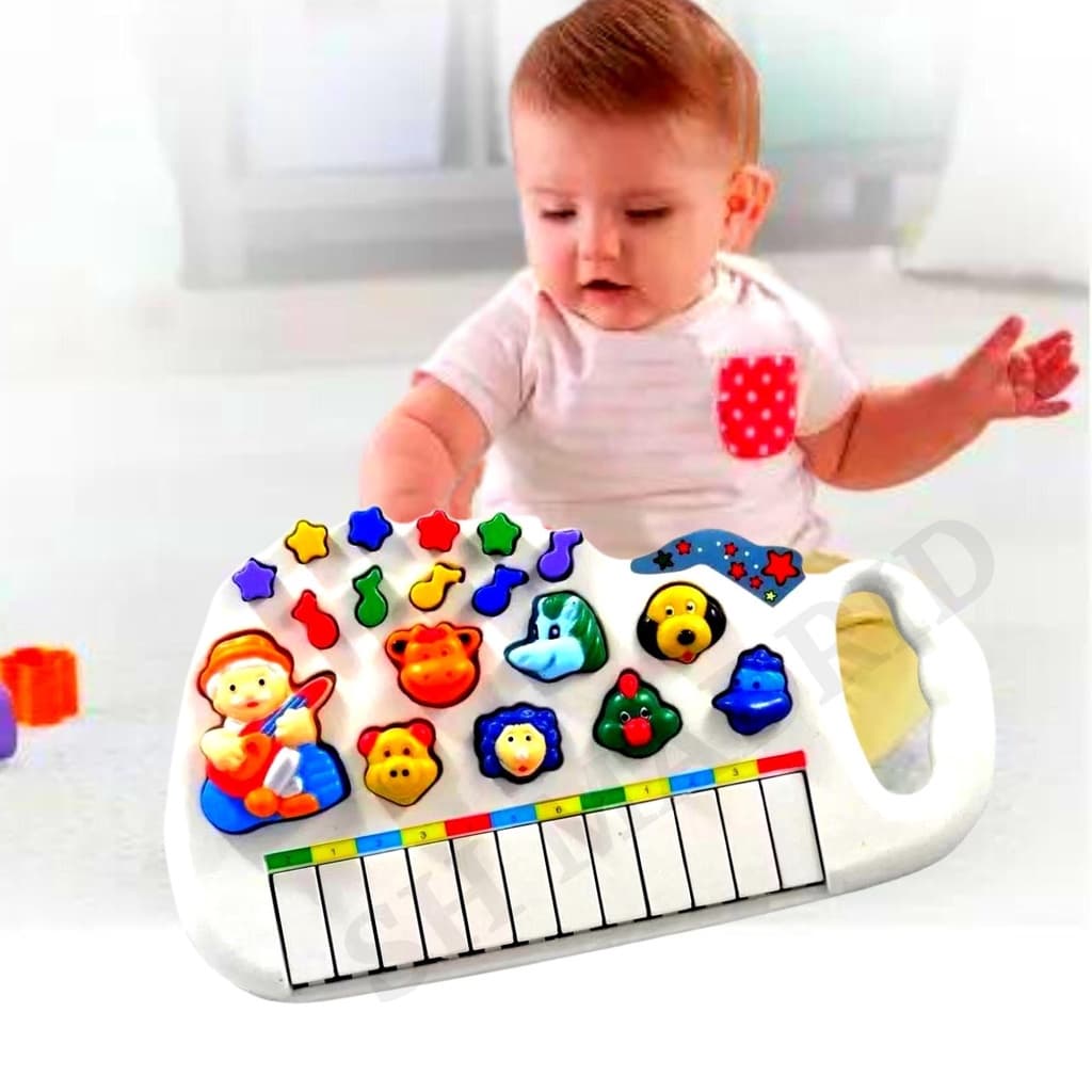Piano Musical Teclado Infantil Bebês Divertido Luz Som Animais Fazendinha